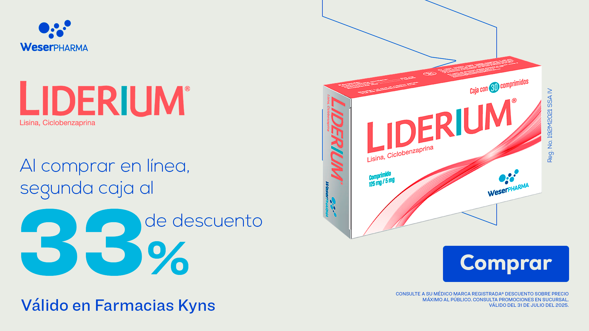 LIDERIUM 33% al comprar el linea la segunda caja.